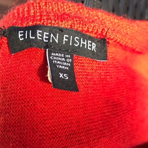 Eileen Fisher Jersey Merino Wool Boxy Step, garnet red sweater Sz XS - Picture 6 of 8